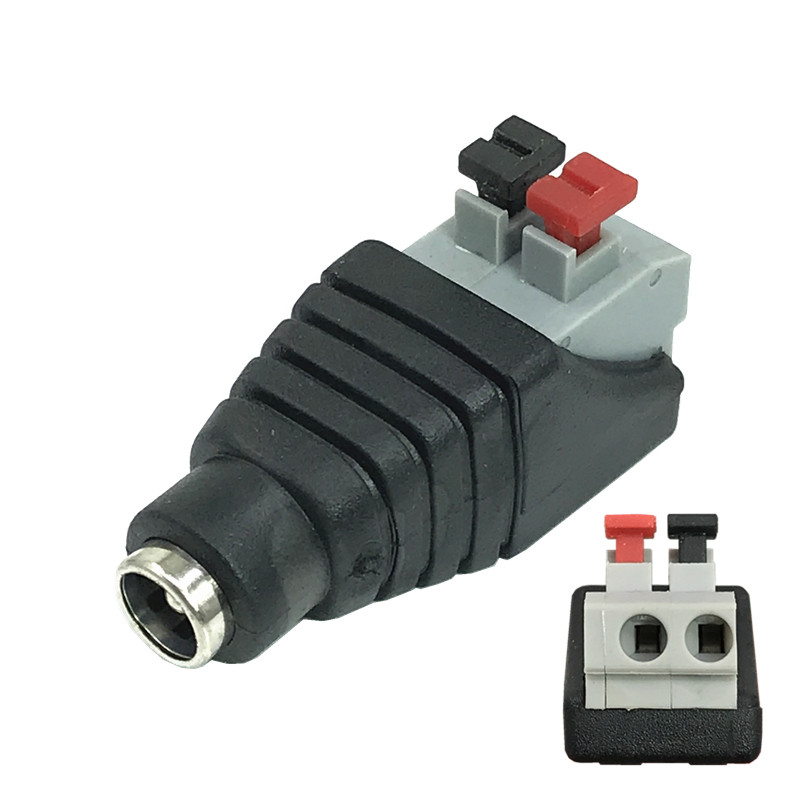 Welding-free press-type dc power connector DC DC power supply female head press wire type DC mother seat 5 5 2 1mm