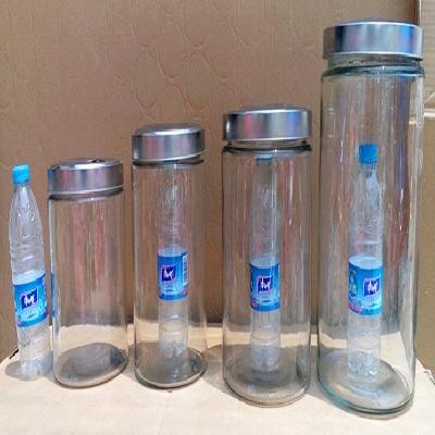 Margin of tea there are transparent kitchen ware glass jar with cover sugar household storage containers son tight seal