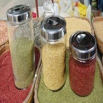 Margin of tea there are transparent kitchen ware glass jar with cover sugar household storage containers son tight seal