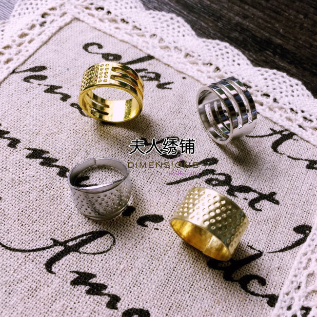 Metal Thimble Stirrup Fingertip Wire Press Ring Ring Opening Closed Opening Circle Cross Stitch Hand Sewn Hand-stitched Hand Tool