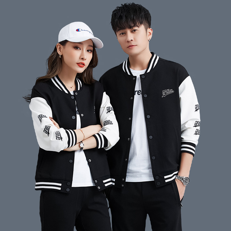 Sports suit Men and women with the same Spring and Autumn seasons new casual lovers fashion trends matching fashion baseball uniforms