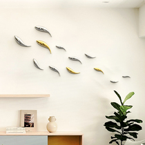 Modern Wall Mesh Red Fish Living Room Decoration Wall Hanging Decoration Solid Fish Creative Genguan Gangway Restaurant Background Wall