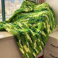 Лесно-зеленая очень толстая нить Нитка [150x180 см] Упаковка из материала для одеяла Бесплатное видеоурок