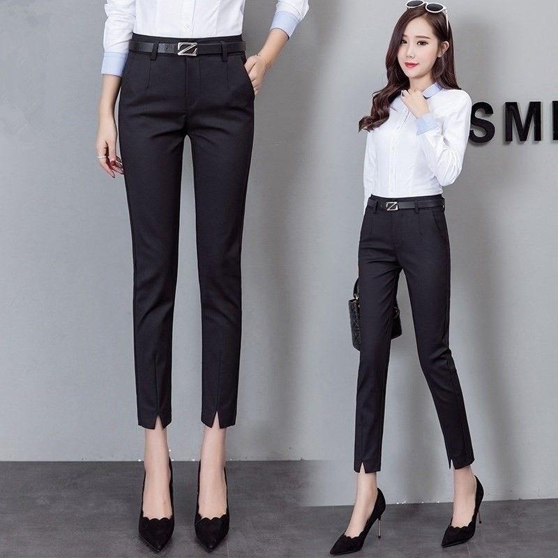 Tide brand cropped pants women 2022 spring and autumn new slim professional small foot straight straight women's pants thin high-waisted casual west pants