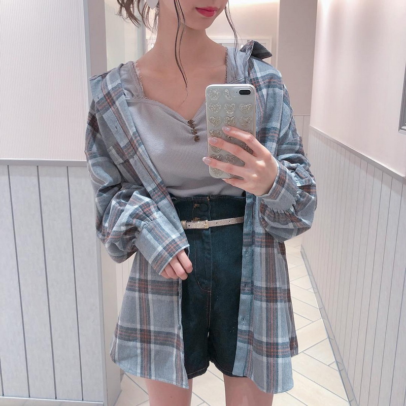 Hiếm ~ N + 18 Thu đông Sửa đổi đôi chân dài của bạn sao zui thích quần short cạp cao cạp cao quần short nữ ống rộng