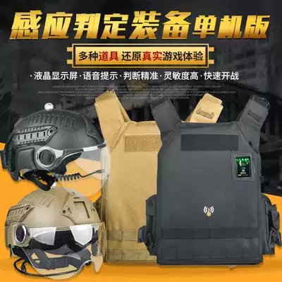 Real people eat chicken game judgment three-level helmet vest induction smoking lock gun CS field battle full set of equipment