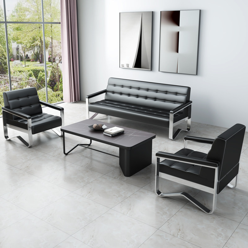 Office sofa coffee table combination set reception room business small simple set office reception area simple and modern