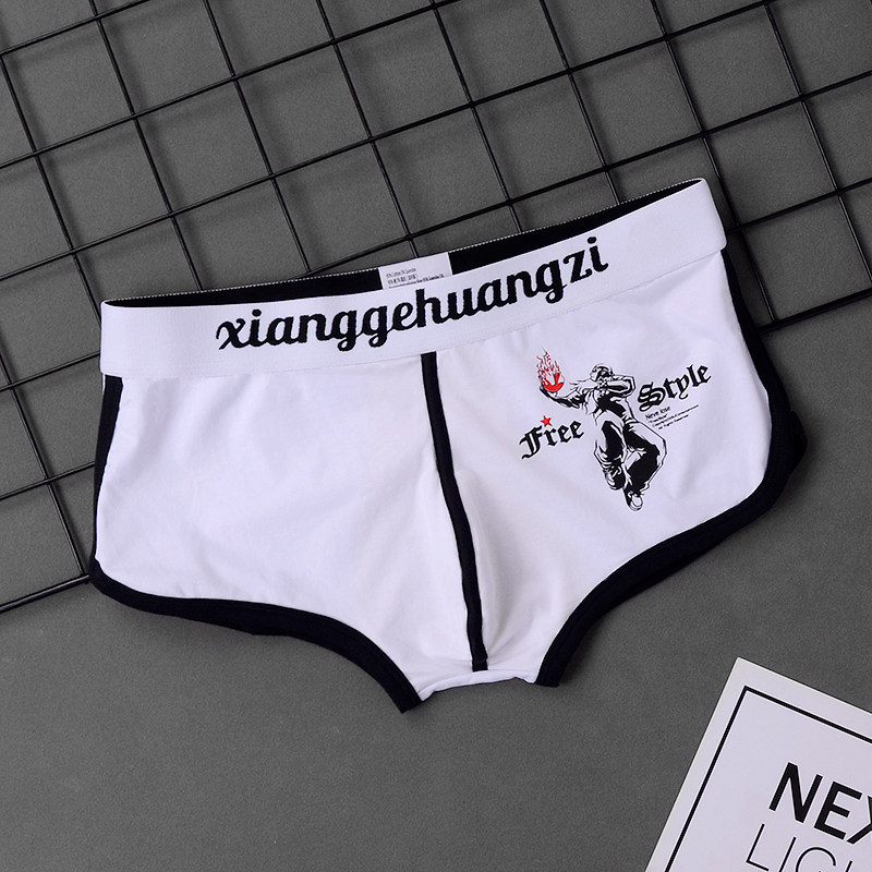 Single-piece men's underwear men's cotton boxer pants Korean version of the personality low-waist trendy boys breathable trousers boxer pants