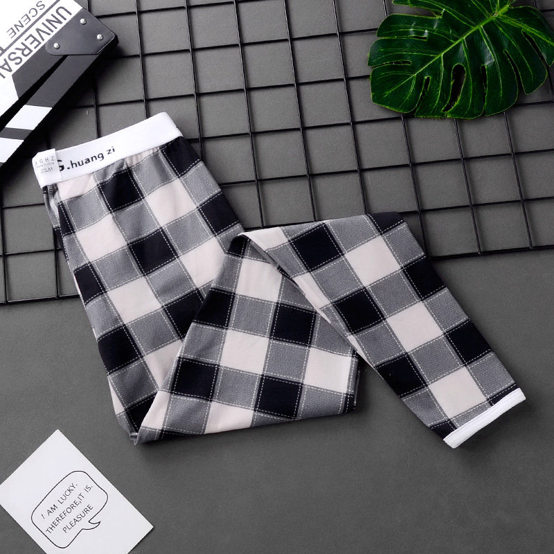 New Men's Sanitary Pants Men's Youth Autumn Winter Warm Pants Slim Fit Pants Personality Wave Sanitary Pants Fit in Lattice Inner Lap Pants