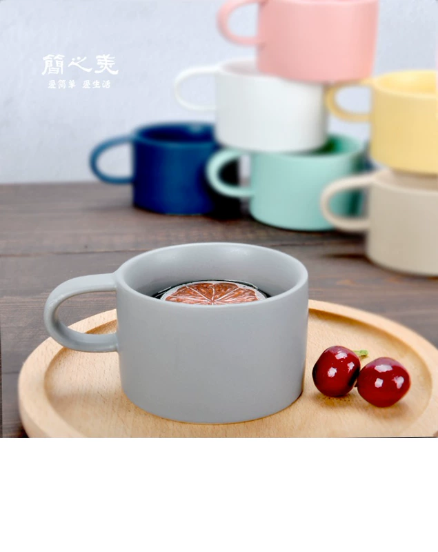 Macarons dễ thương cá tính đơn giản mờ mờ cà phê gốm cốc cốc cốc ăn sáng cốc tình yêu cốc - Cà phê phin cafe inox cao cấp