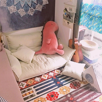 Lazy person tatami mesh red small family type balcony double small sofa chair bedroom floor folding and multifunctional sofa bed