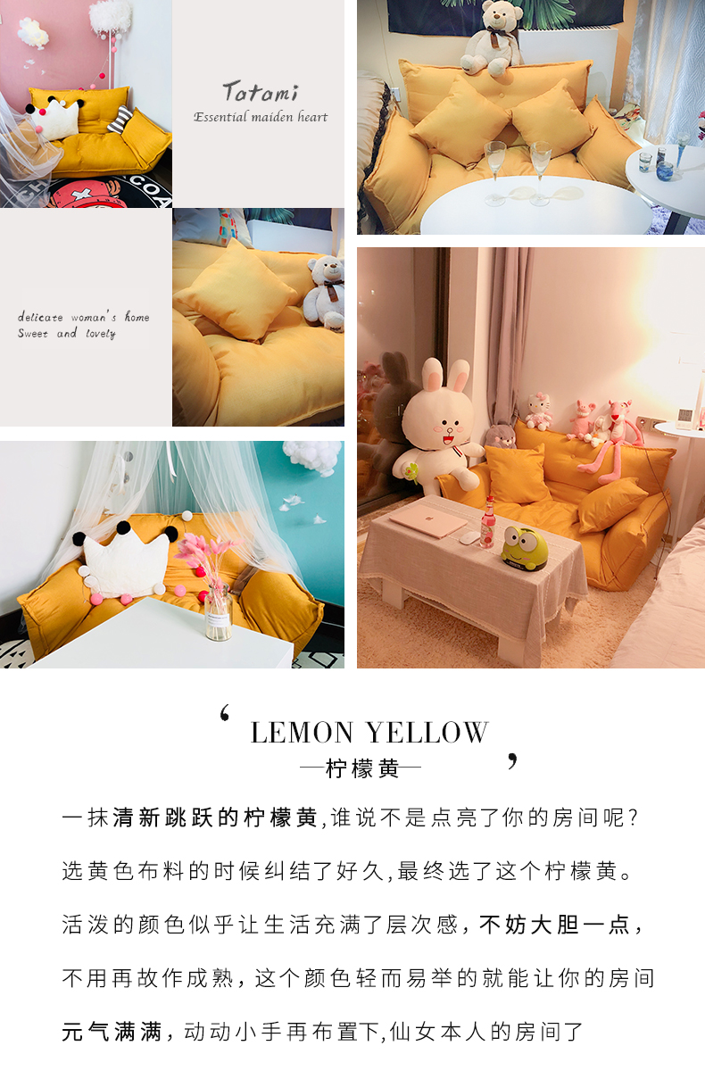 lười biếng tatami hairnet phần cát đỏ ban công nhỏ kiểu Nhật sofa căn hộ nhỏ đôi mui trần giường sofa nữ phòng ngủ - Ghế sô pha sofa bed mini