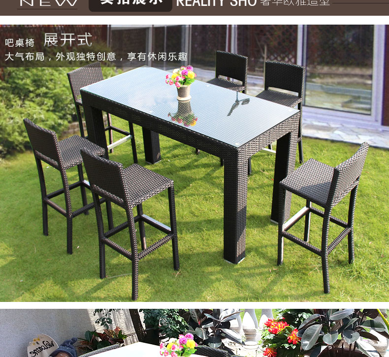 Bàn ghế ngoài trời quầy bar và bộ bàn ghế và bộ bàn ghế sân vườn ban ghe ban cong