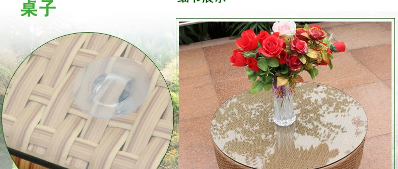 Tengjiaju Wicker ghế năm mảnh kết hợp ngoài trời mây mây ban công sân vườn giải trí bàn mây và đồ nội thất mây