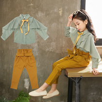 2021 new girls set autumn dress Korean fashion children Net Red foreign gas little girl Spring Autumn Tide two-piece set