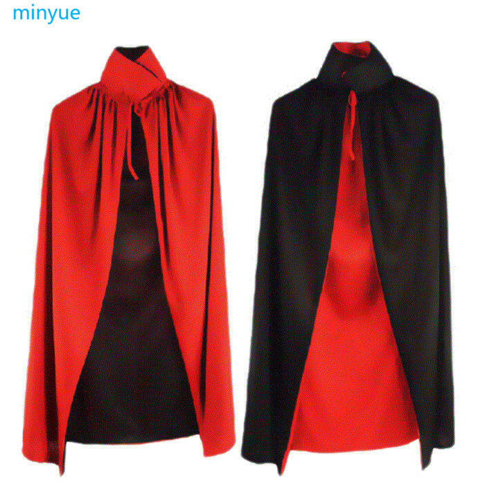 Adult child vamphire cape witch red and black cloak Ghost bul