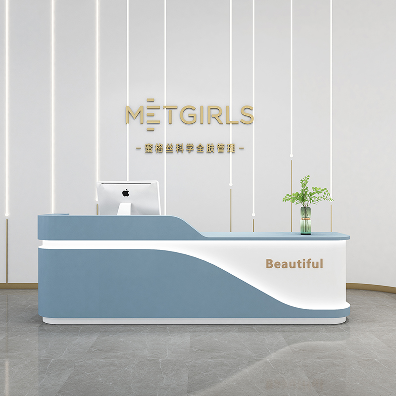 Simple modern paint beauty salon counter reception desk clothing shop bar cashier counter multifunctional company front desk