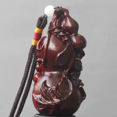 Yueqing boxwood carving, blood sandalwood craft gift decoration, Fulu gourd, full hall decoration, pendant, gift jewelry