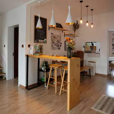 Bar table one-piece household stool Family partition table and chair shelf Small bar table Creative small high-legged table