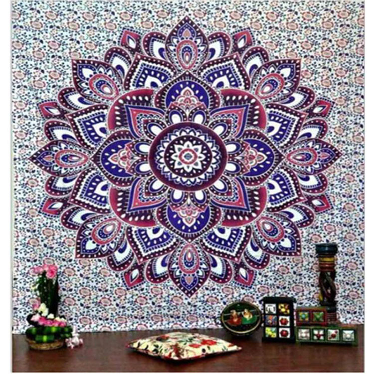 Ấn Độ mandala voi boho starry in tấm thảm con công bạt tuyết bông tấm thảm khăn trải bàn 	thảm treo tường hình biển