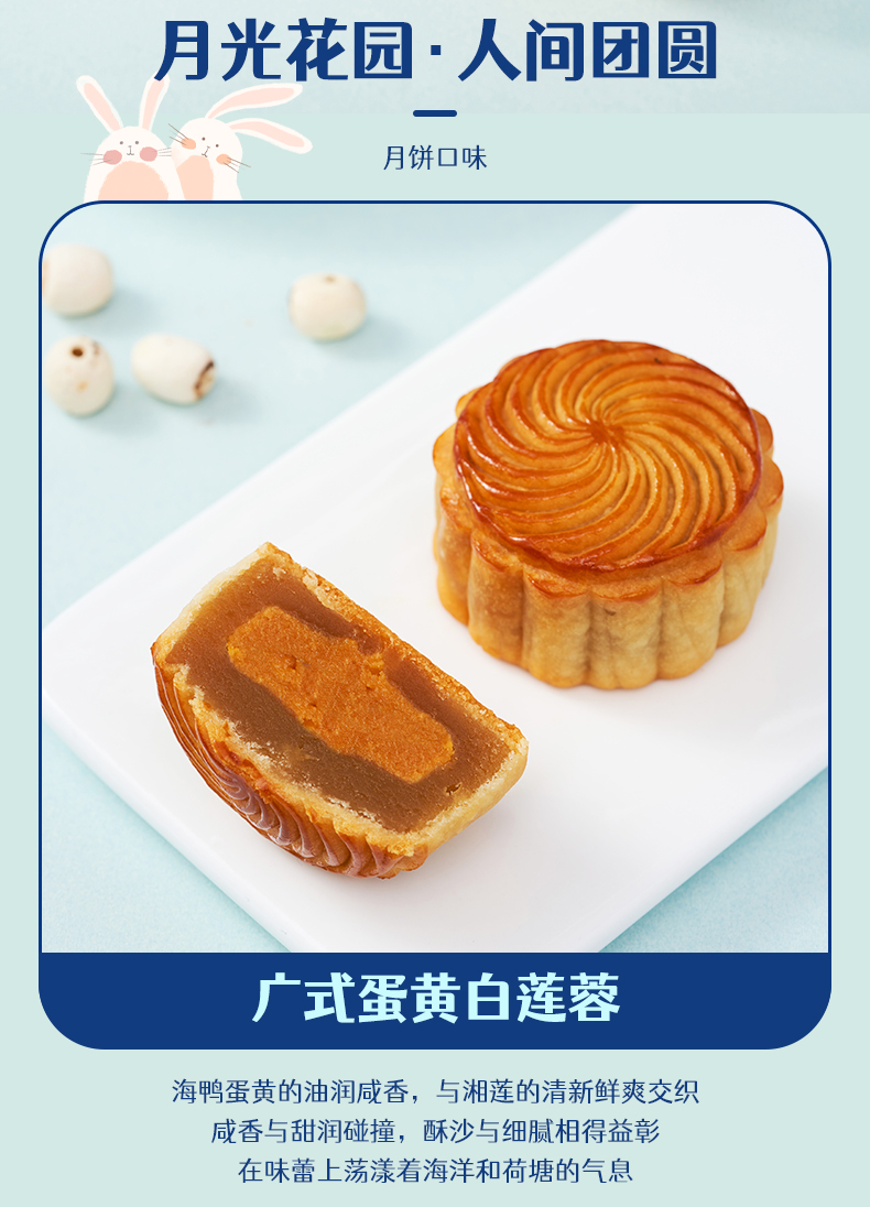 【四种口味】六合信中秋月饼60g*4个