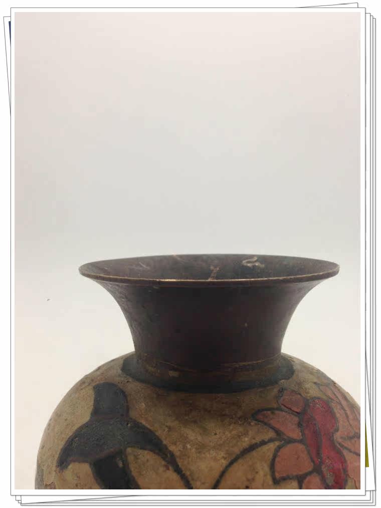 Камеры 西洋收藏312977彩漆花瓶二手铜工艺摆件软装回流金属器艺术品礼品