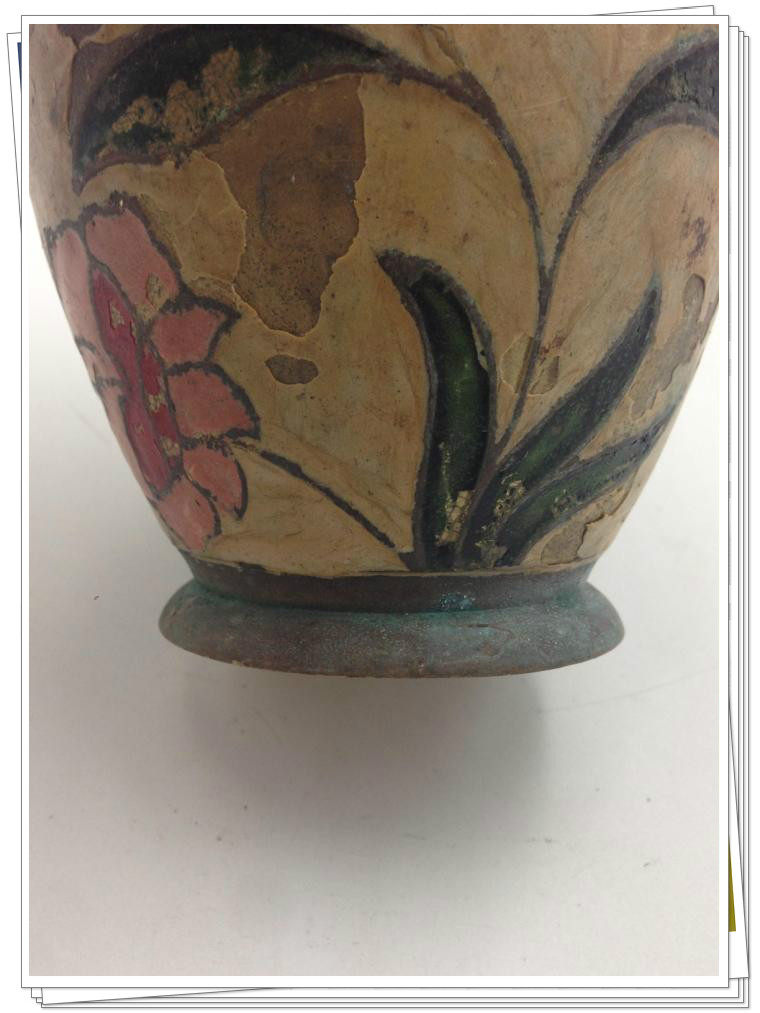 Камеры 西洋收藏312977彩漆花瓶二手铜工艺摆件软装回流金属器艺术品礼品