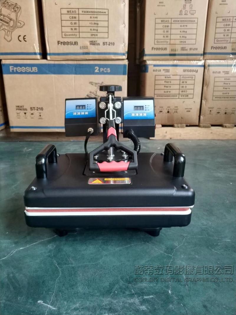 Double aluminum double head heat transfer machine heat press machine upper and lower double heat transfer plate heat transfer machine baking cup machine factory direct sales