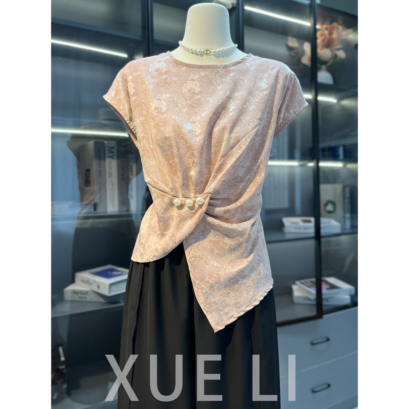 Mom's Summer Elegant and Graceful Short-Sleeved Suit for Women 2026 Summer New Style Western-Style Two-Piece Suit for Middle-Aged and Elderly People