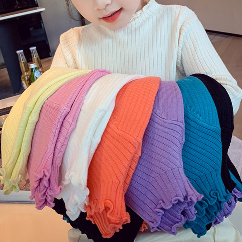 Girls' bottoming sweater children's high-neck Western style all-match pullover knitted sweater 2022 new autumn and winter baby tops