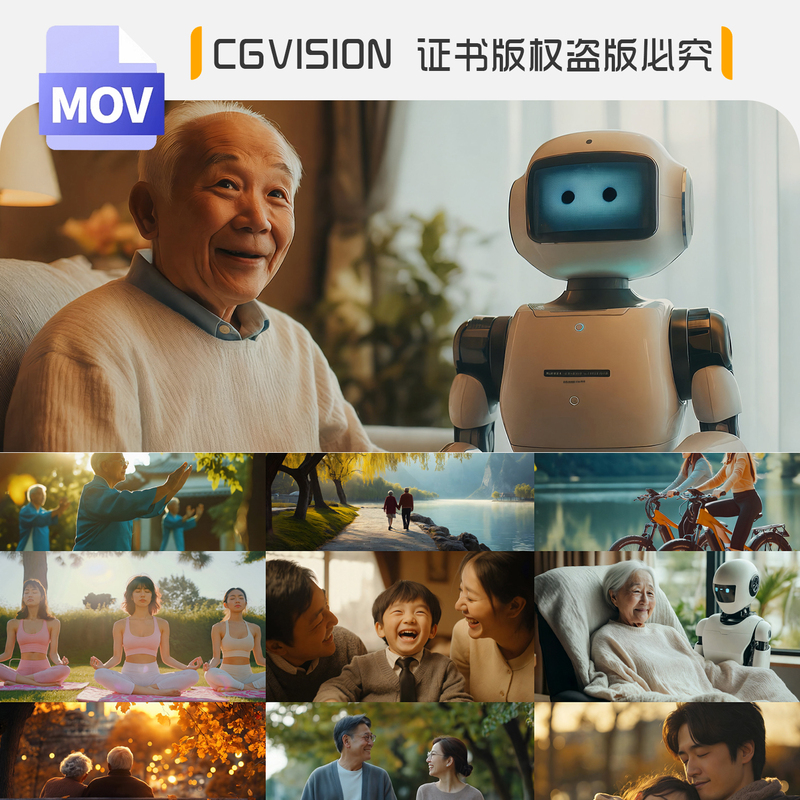 Elderly People's Retirement, a Happy and Healthy Family Life, Elderly Care Services, Morning Exercise, Yoga, Aigc Video Material