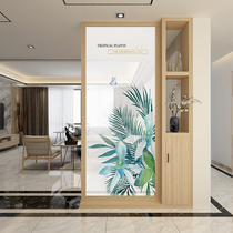 European-style screen partition entrance porch Living room office Simple modern decoration occlusion Solid wood custom shelf