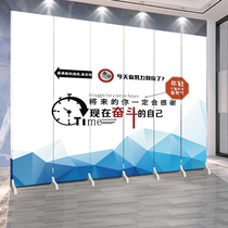  Screen partition living room folding mobile decoration Net red simple modern wall blocking entrance office Chinese solid wood