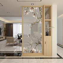  New Chinese style screen partition wall solid wood decoration entrance cabinet shelf living room net red simple modern household seat screen