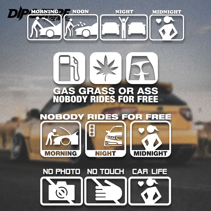 Fear of heights stickers Bikers life is prohibited to take pictures and touch spoof car window front gear glass waterproof car stickers