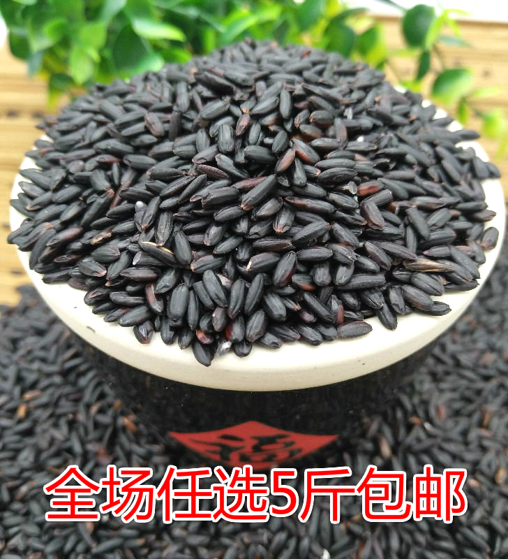 Farmhouse Self-planted black rice 500g New black rice without dyeing black fragrant rice cereal black rice porridge raw material 5 catties