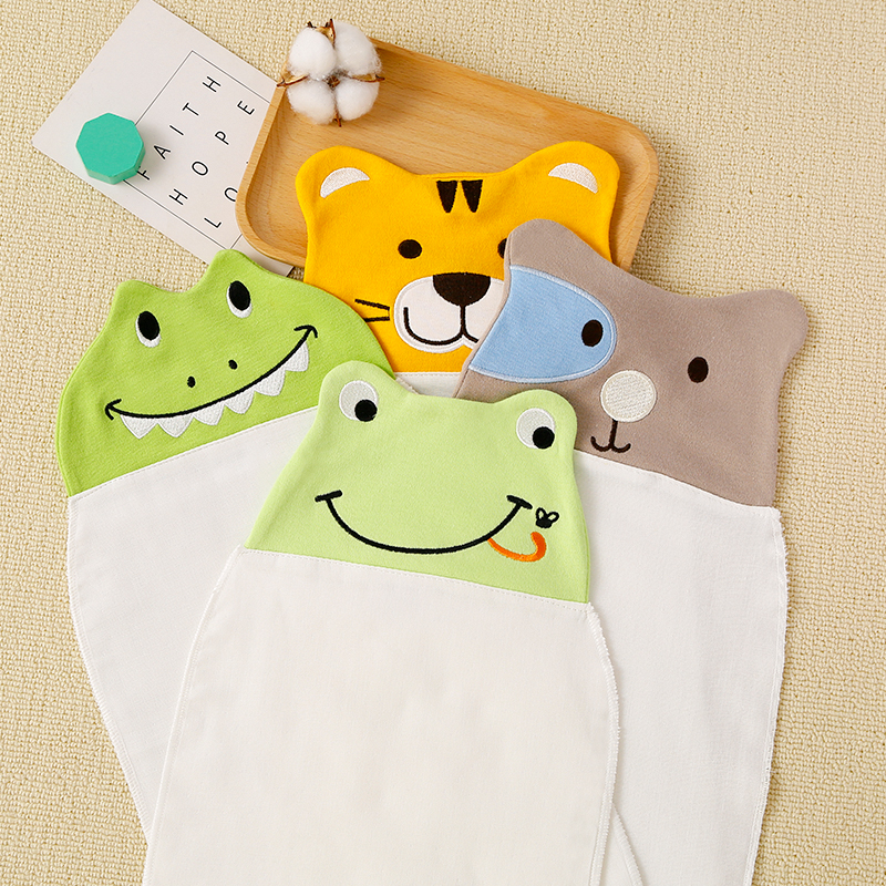 Kindergarten baby sweat towel large pad back towel cartoon cotton gauze sweat towel baby children sweat towel
