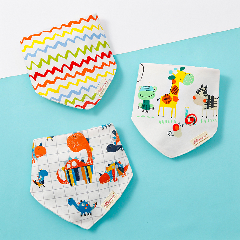 momscare baby saliva towel baby big button bib newborn baby anti overflow milk milk triangle towel soft scarf