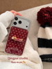 Lightweight ins Red Polka Dot 3D Dachshund Phone Case for Apple 17 Pro Max, iPhone 16 Pro New Model, 15 Women's Model, 14 Silver Frame, 13 New Year Creative Full-Cover Hard Case