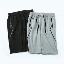 Fat Subs Big Code 50% Pants Plus Fattening Up Fat Guy Summer Clothing Loose Elastic Casual 5 Split Mid Pants Pure Color Casual Pants