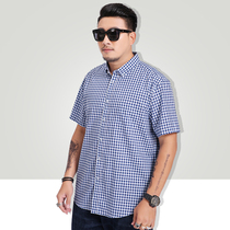 Summer mens fat plus size short sleeve shirt extra-large thin casual solid color fat fat guy loose shirt