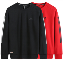 Spring and autumn male young and middle-aged fat plus size loose cotton fat round neck sports pullover base shirt sweater tide