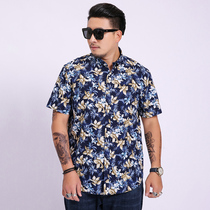 Summer mens short sleeve shirt fat half sleeve thin loose fat guy extra large casual fat plus size shirt