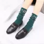 Vớ Pearl Vớ Hàn Quốc Solid Color Slim Boots Boots Vớ chân tất dày thu đông