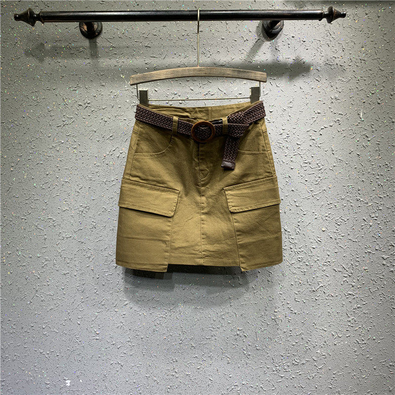 Net Red Casual Workwear Short Skirt Woman Spring Europe Station 2022 New A Character High Waist Display Slim 100 Lap Denim Half Body Dress