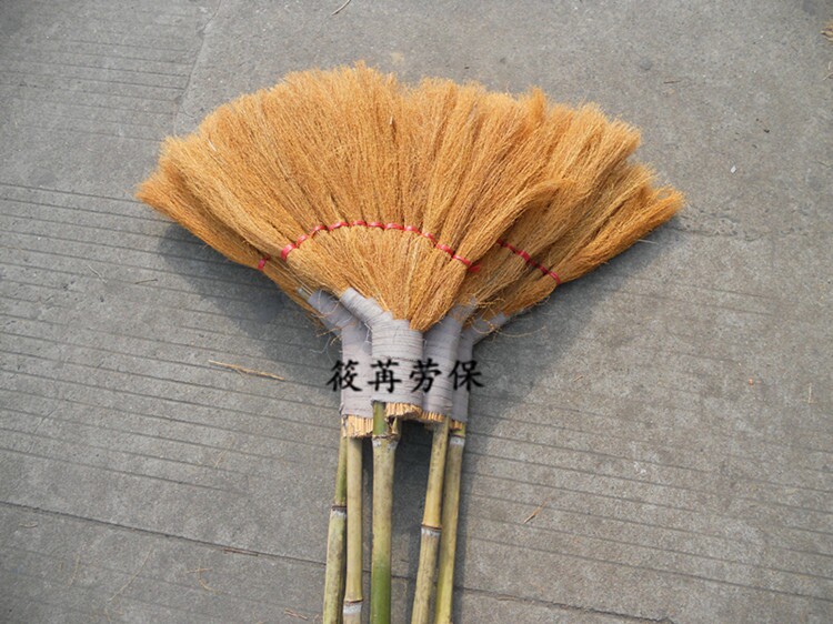 Best-selling gold wire broom sorghum sanitation plastic wire bamboo broom reed flower brown sweep labor protection cleaning