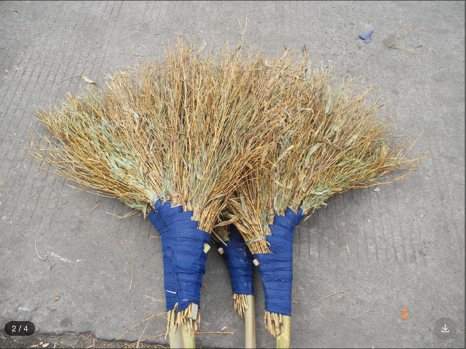 Punch drill handmade bamboo broom sorghum iron wire reed flower ring broom household cleaning tools labor insurance