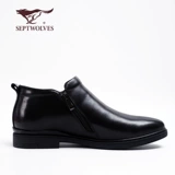 Septwolves, кожаные туфли для кожаной обуви для отдыха, удерживающие тепло летние высокие ботинки, флисовый классический костюм, из натуральной кожи