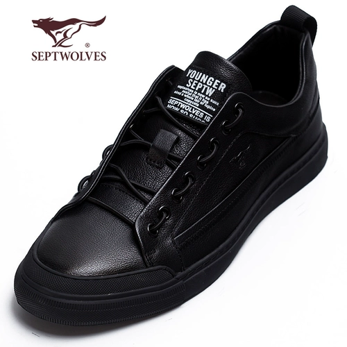 Septwolves, кроссовки, летний черный низкий кожаный пиджак классического кроя, обувь для кожаной обуви, 2020, в корейском стиле