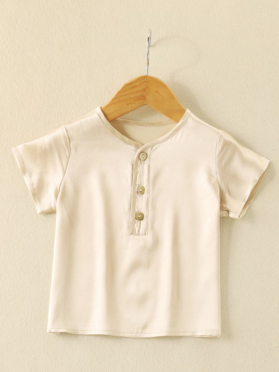 Mulberry Silk Children's Silk Pajamas Set for Boys, Baby Home Wear, Short-Sleeved Air-Conditioned Clothing for Older Children, Two-Piece Thin Set